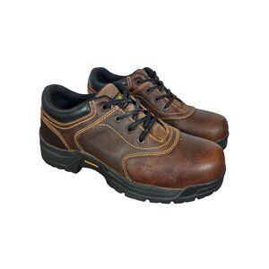 Carolina Womens CA1625 Brown Steel Toe ESD Oxford Work Shoes Lace Up 11W